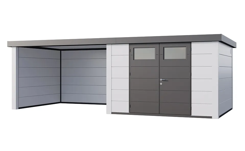 Telluria | Tuinhuis Classico 3030 met Overkapping Lounge XL | Links | Wit