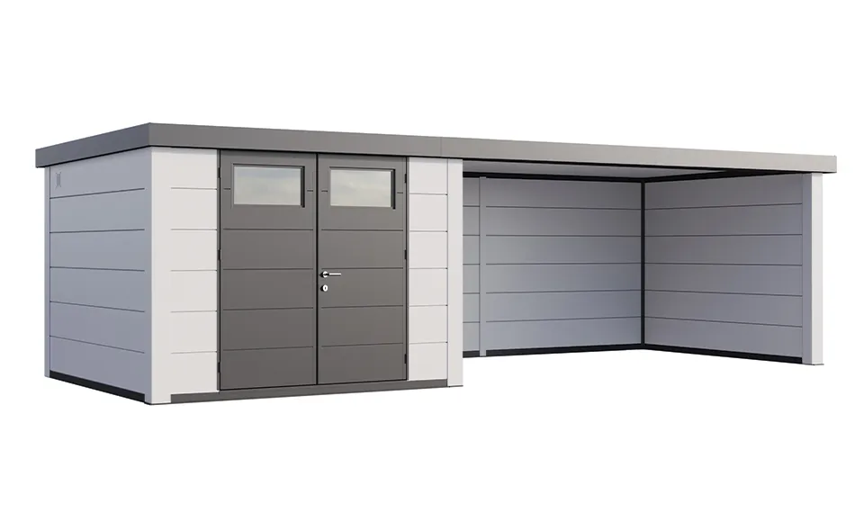 Telluria | Tuinhuis Classico 3030 met Overkapping Lounge XL | Rechts | Wit