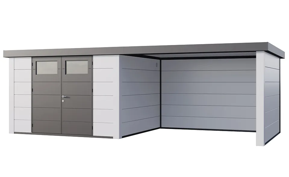 Telluria | Tuinhuis Classico 3330 met Overkapping Lounge Large | Rechts | Wit