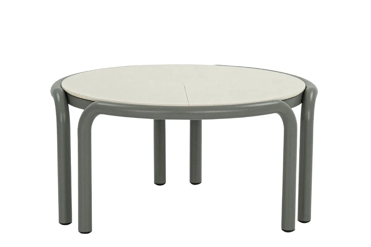 Apple Bee | Koffietafel Lugano Ø79,5 cm | Sintered Stone Travetino White