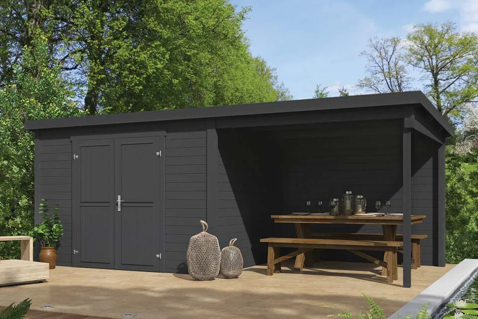 Outdoor Life Products | Tuinhuis Kjeld 550 x 250 | Gecoat | Carbon Grey