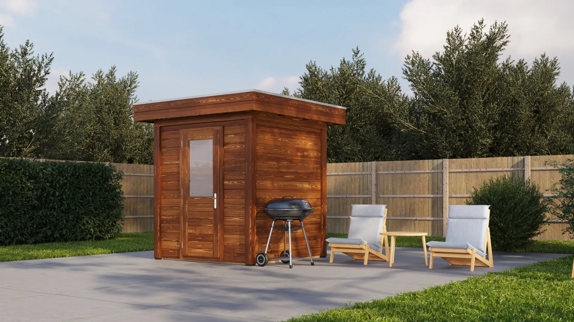 Lugarde Select Modern | Tuinhuis Den Haag 200 x 200 | Bruin Geolied