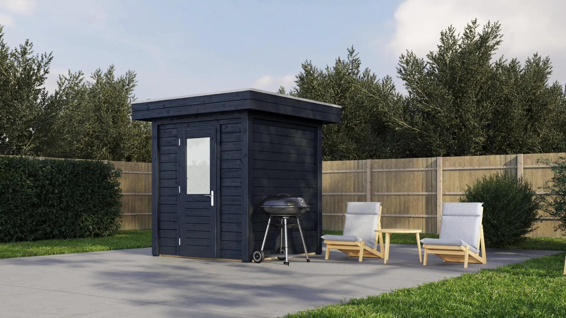 Lugarde Select Modern | Tuinhuis Den Haag 200 x 200 | Zwart Geolied