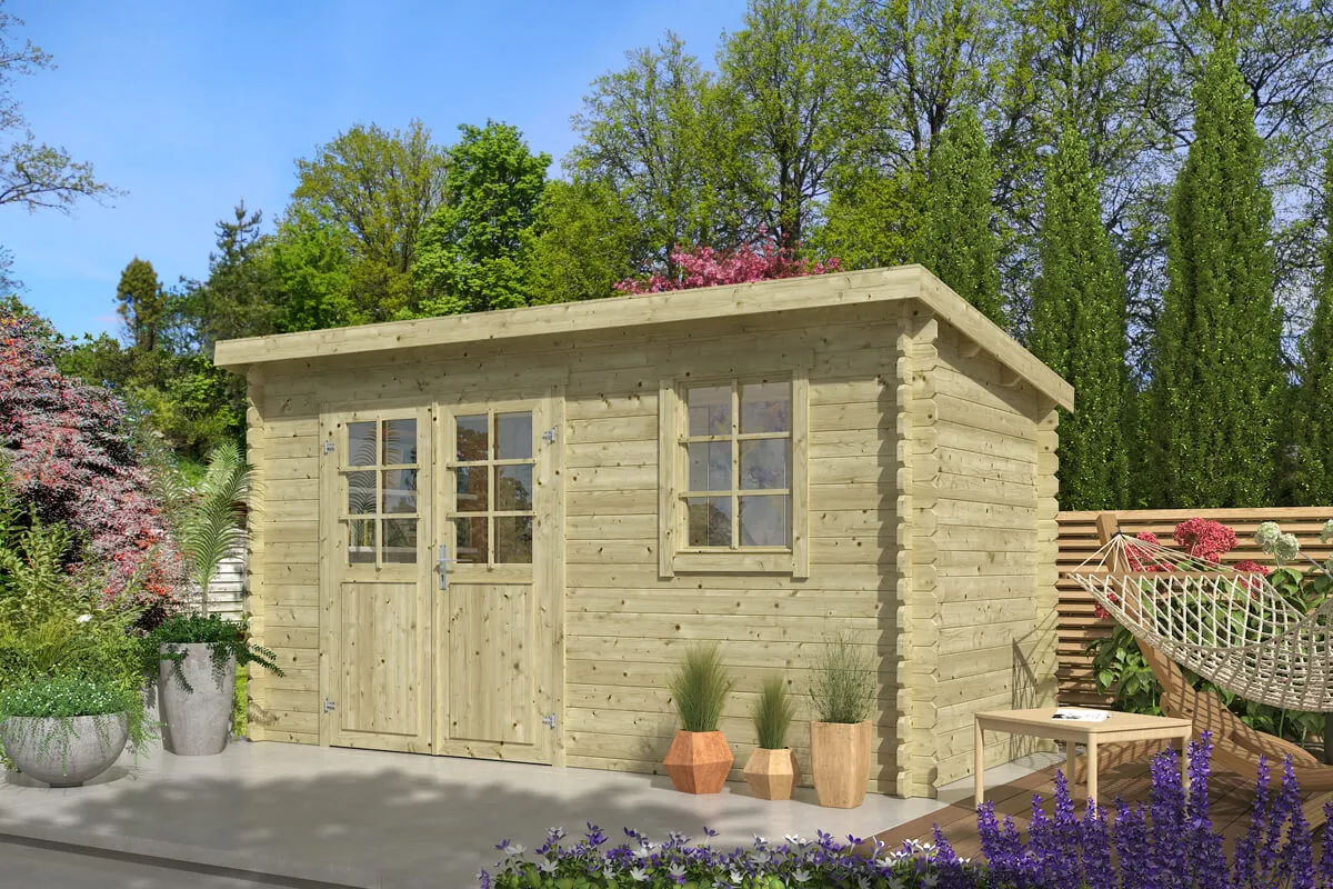 Outdoor Life Products | Tuinhuis Amira 380 x 175 | Geïmpregneerd | Olijfgroen