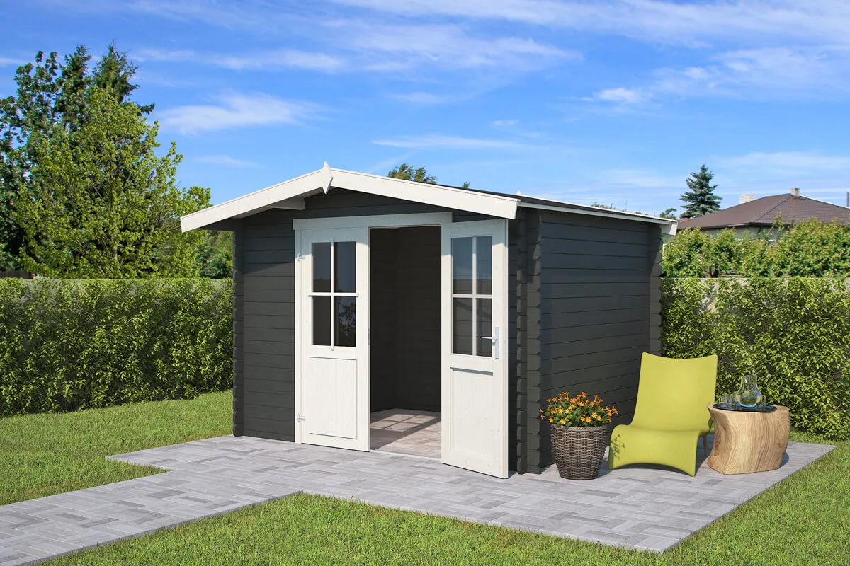 Outdoor Life Products | Tuinhuis Baltimore 292 x 230 | Gecoat | Carbon Grey-Wit