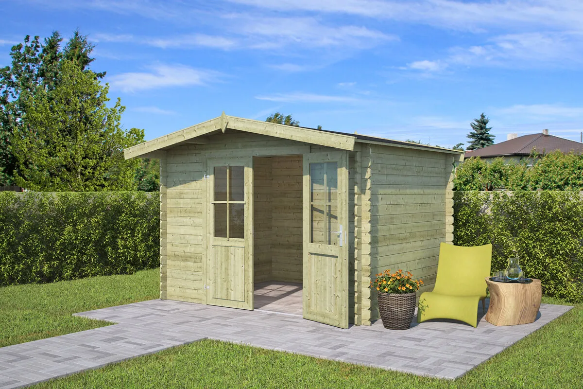 Outdoor Life Products | Tuinhuis Baltimore 292 x 230 | Geïmpregneerd | Olijfgroen