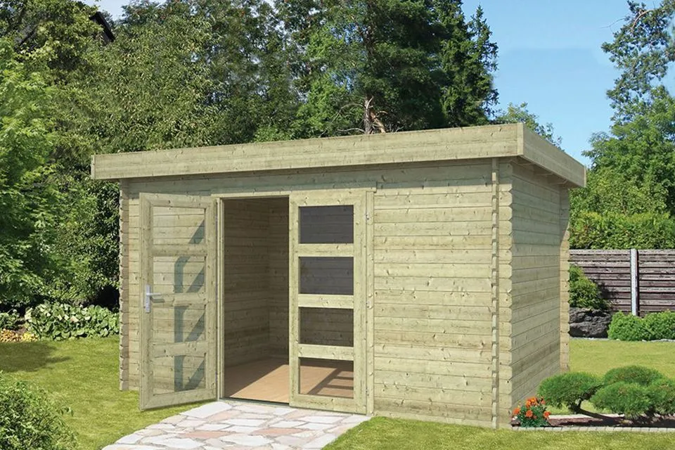 Outdoor Life Products | Tuinhuis Mikkel 380 x 275 | Geïmpregneerd | Olijfgroen