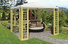 Tuindeco | Houten Paviljoen met Zeildak