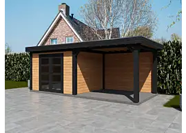 Fonteyn | Tuinhuis Coco met Overkapping 600 x 250 Exclusief