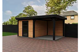 Fonteyn | Tuinhuis Eda met Overkapping 500 x 300 Exclusief