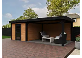 Fonteyn | Tuinhuis Eda met Overkapping 650 x 300 Exclusief