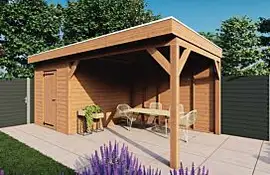 Fonteyn | Tuinhuis met Overkapping Traditioneel 6100 x 3300 | Onbehandelde Douglas Wanden