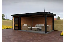 Fonteyn | Tuinhuis Jasmijn met Overkapping 550 x 300 Exclusief