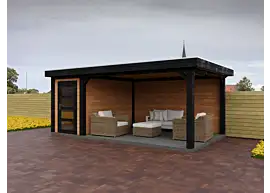 Fonteyn | Tuinhuis Jasmijn met Overkapping 550 x 300 Exclusief