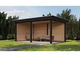 Fonteyn Exclusief Overkapping 488x350cm  - Gebeitst Transparant Eiken / RAL7021