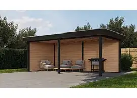 Fonteyn Exclusief Overkapping 588x300cm  - Gebeitst Transparant Eiken / RAL7021
