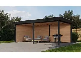 Fonteyn Exclusief Overkapping 588x350cm  - Gebeitst Transparant Eiken / RAL7021