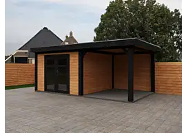 Fonteyn | Tuinhuis Lynn met Overkapping 550 x 300 Exclusief
