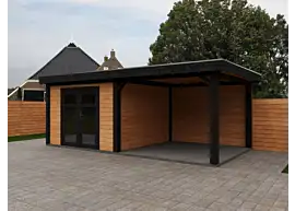 Fonteyn | Tuinhuis Lynn met Overkapping 600 x 300 Exclusief