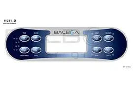 Balboa | Top Side Panel ML700 Clear - Jets 1, Jets 2, Blower, Time, Mode/Prog, Warm, Cool