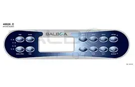 Balboa | Top Side Panel ML900 - Jets 1, Jets 2, Jets 3, Option, Invert, Fiber, Light, Blower, Time, Mode/Prog, Cool, Warm