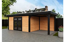Fonteyn | Tuinhuis Rosalie met Overkapping 650 x 250 Exclusief