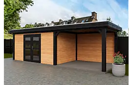 Fonteyn | Tuinhuis Rosalie met Overkapping 700 x 250 Exclusief