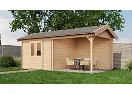 Lugarde Select | Tuinhuis Raalte met Overkapping Rechts 300 + 300 x 300 | Onbehandeld
