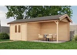 Lugarde Select | Tuinhuis Epe met Overkapping Rechts 300 + 400 x 300 | Onbehandeld