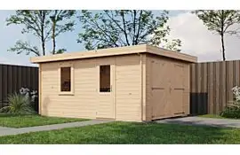 Lugarde Select Blokhut Eibergen met garagedeur 350x500cm - Onbehandeld