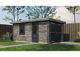 Lugarde Select | Tuinhuis Eibergen met Garagedeur 350 x 500 | Keteldruk Grijs