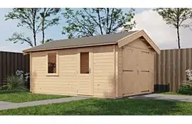 Lugarde Select Blokhut Opheusden met garagedeur 350x500cm - Onbehandeld