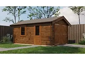 Lugarde Select | Tuinhuis Opheusden met Garagedeur 350 x 500 | Keteldruk Bruin