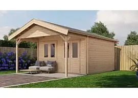 Lugarde Select | Tuinhuis Elburg met Overkapping 400 + 200 x 400 | Onbehandeld