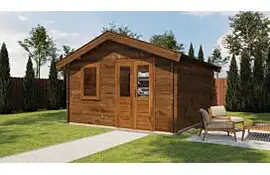 Lugarde Select Blokhut Loenen 400x400cm - Keteldruk Bruin