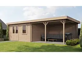 Lugarde Select | Tuinhuis Didam met Overkapping Rechts 400 + 400 x 400 | Onbehandeld