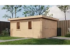 Lugarde Select | Tuinhuis Lochem met Garagedeur 400 x 500 | Onbehandeld