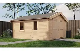 Lugarde Select Blokhut Kesteren met garagedeur 400x500cm - Onbehandeld