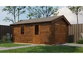 Lugarde Select | Tuinhuis Kesteren met Garagedeur 400 x 500 | Keteldruk Bruin