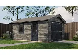 Lugarde Select | Tuinhuis Kesteren met Garagedeur 400 x 500 | Keteldruk Grijs