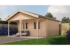 Lugarde Select | Tuinhuis Bennekom met Overkapping 500 + 200 x 400 | Onbehandeld