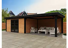 Fonteyn | Tuinhuis Thirza met Overkapping 800 x 300 Exclusief