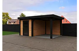 Fonteyn | Tuinhuis Xenna met Overkapping 450 x 300 Exclusief