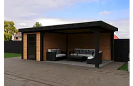 Fonteyn | Tuinhuis Xenna met Overkapping 600 x 300 Exclusief