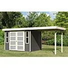 Karibu | Tuinhuis Mühlendorf 4 met Overkapping 2,4 | Terragrijs