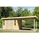 Karibu | Tuinhuis Mühlendorf 4 met Overkapping 2,8 | Onbehandeld