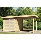 Karibu | Tuinhuis Mühlendorf 3 met Overkapping 2,4 | Onbehandeld