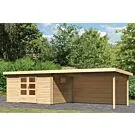 Woodfeeling | Tuinhuis Trittau 5 met Overkapping 4,4 en Achterwand
