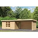 Woodfeeling | Tuinhuis Trittau 5 met Overkapping 4,4 Zij- en Achterwand