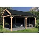 Tuindeco | Overkapping Hamar XL | Type 2 | Zwarte Wanden